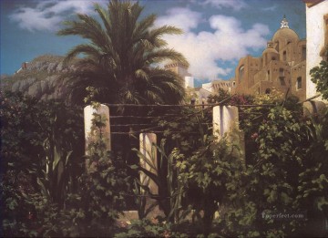  Leighton Canvas - Garden of an Inn Capri Academicism Frederic Leighton